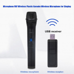3,5 mm UHF rankinis 6,35 mm mikrofonas belaidis karaoke mikrofonas su USB imtuvu juoda