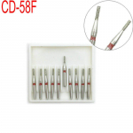 10 vnt Dental Deimantiniai Burs Gręžtuvai Dia-burs Poliruojantis glotninamasis balinamasis produktas, skirtas didelės spartos rankiniam instrumentui CD-58F CD-58F raudona