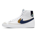 Nike Blazer Mid 77 SE GS Dvigubas Swoosh - Baltas Auksas Mėlynas Tu&scaron;tuma Vaikų Sportbačiai Metalinis Auksas DD1847-102 36