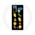 Coque pour Xiaomi Redmi Note 10 Pro Les Simpson autocollants fond noir juoda
