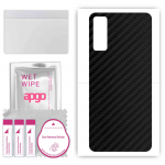 apgo Protective Skin Sticker for the back compatible with Huawei Enjoy 20 Pro, Wrap Film, Foil, Vinyl - Pattern Carbon Black