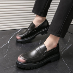 Vyri&scaron;ki laisvalaikio batai įsispiriami Odiniai Vyri&scaron;ki Mados Briti&scaron;ko Stiliaus Penny Loafers Vyri&scaron;ki Įsispiriami Storu Padu Lauko Plok&scaron;čiapadžiai vyri&scaron;ki mokasinai 6.5
