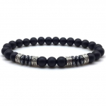 Paprasta mada vyri&scaron;ka apyrankė klasikinė 8 mm geometrinė hematito apyrankė vyrams žavesio papuo&scaron;alas pulsera