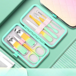 Nagų kirpimo ma&scaron;inėlės rinkinys Yellow Gradient Set Home Profesionalus nagų kirpimo ma&scaron;inėlės moteri&scaron;kas manikiūro specialus įrankis 7pcs