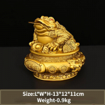 Pritraukite turtą Zhaocai turto dubuo Auksinės rupūžės ornamentai Varis Yuanbao Piniginė rupūžė Namų biuro stalo dekoracija
