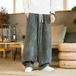 Negabaritinės kelnės, tradicinės, paprastos rudeninės plačios kelnės Harajuku velvetas Streetwear tiesios kelnės vyri&scaron;kos elastinės juosmens laisvos XL pilka