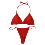 Moteri&scaron;kas mikro kostiumas su bikini maudymosi kostiumėlis Seksualus vienspalvis maudymosi kostiumėlis, tvarsliava Push Up paplūdimio drabužiai L raudona