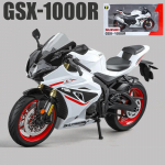 Didelio dydžio 1/9 Suzuki GSX-1000R lydinio lenktyninio motociklo modelis, lietas, gatvės sportinis motociklo modelis, simuliacija, vaiki&scaron;ki žaislai, dovanos balta