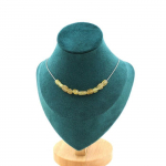 Pierres et Min&eacute;raux. Collier 10 perles Apatite jaune de Madagascar. Chaine en acier Collier femmes, hommes. Taille personnalisable.