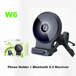 Magnetinis automobilio oro i&scaron;leidimo angos telefono laikiklis Bluetooth imtuvas su AUX prievadu, skirtas Magsafe iPhone 15 Xiaomi Samsung tvirtam magnetiniam stovui