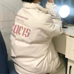 2024 m. unisex madingas medvilninis pūkinis paltas - Laisvo kirpimo, &scaron;iltas, korėjieti&scaron;ko stiliaus, prie visko derantis dizainas moterims ir vyrams. S pilk&scaron;vai balta
