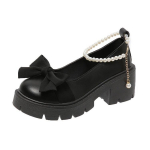 Odiniai batai Moteri&scaron;ki prancūzi&scaron;ki storakulniai perlo lankas Mary Jane vienviečiai batai 35