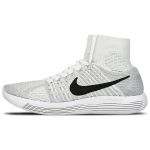 Nike Lunarepic Flyknit Vyri&scaron;ki sportbačiai Balti Juodi-Vilko Pilki-Gryni Platina 818676-102 42