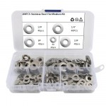 200 vnt 304 nerūdijančio plieno plok&scaron;čia poveržlė 1/4 #6 #8 #10 #12