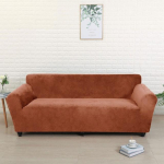 Aksominis Elastingas Sofos Užvalkalas L formos Sofos Užtiesalas Svetainės Kampinei Sofai Mink&scaron;tas Tampus Funda 1 seat 90-140cm brown