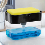 Indų muilo dozatorius virtuvei, Skysto muilo dozatorius Virtuvinio muilo dozatorius su kempinės laikikliu, Sponge Caddy muilo pompos dozatorius