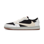 Travis Scott x Jordan Air Jordan 1 Amortizuojantys Neslystantys Žemi Senovinio Stiliaus Krep&scaron;inio Batai Unisex Balti Smėlio Spalvos DZ4137-700(Komanda-) 35.5