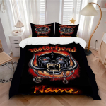 Individualus Tekstilinis Motorhead Jubiliejinis Patalynės 3 dalių Rinkinys HD Spaudos Antklodės Užvalkalas Pagalvių Užvalkalai Paaugliams Suaugusiųjų Miegamojo Dekoras 180cmx210cm