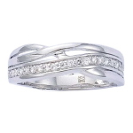 Bague Argent 'D&eacute;esse' blanc argent&eacute; (rhodi&eacute;) - 8 mm