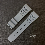 Raudona Juoda Žalia Pilka Oranžinė Geltona Balta Mink&scaron;ta silikoninė guminė laikrodžio apyrankė Richard Watch Mille RM011 RM050 Įgulos dirželio apyrankė With silver clasp pilka spalva