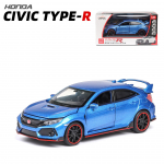 1:32 Scale 2017 Honda Civic Type-R Diecast modelio automobilinis žaislas su atviromis durimis, &scaron;viesa ir garsas vaikams, berniukams, mergaitėms, suaugusiems, vyrams 1/32-15x6.5x5cm mėlyna