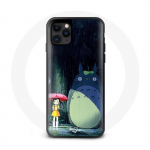 Coque Iphone 12 dessin anim&eacute; Mon Voisin Totoro Mei Satsuki Kanta cr&eacute;ature merveilleuses pluie parapluie nuit Chat- bus magique - Ma