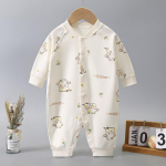 Kiddiezoom Baby Boy Girl ilgomis rankovėmis pavasariniai ir rudeniniai kūdikių palaidinės 100% medvilniniai kūdikių ropojantys rūbai, rūbeliai be kaulų 73CM