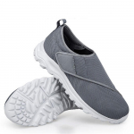 Reguliuojamo užsegimo batai diabetikams Itin platūs edeminiai vaik&scaron;čiojimo neslystantys batai pagyvenusiems vyrams moterims, patinusioms pėdoms 40 tamsiai pilka spalva