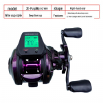 Vandens la&scaron;ų ritė: Didelio ekrano skaitmeninis ekranas, atsparus vandeniui, signalizacija, de&scaron;inioji, giliosios linijos taurė žvejybai plaustais. Right hand, large screen, waterproof