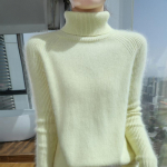 Moteri&scaron;kas ka&scaron;myro megztinis Qinghe ka&scaron;myras 30% ka&scaron;myras 30% audinė 30% vilna 10% nailonas Moteri&scaron;kas rudens ir žiemos storas ka&scaron;myro megztinis mink&scaron;tas ir &scaron;iltas M geltona