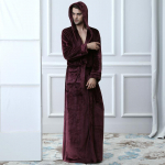 Vyri&scaron;kas didelio dydžio ilgas &scaron;iltas flanelinis chalatas žiemai su gobtuvu, koralinio vilnos chalatas, vyri&scaron;ki naktiniai drabužiai, moteri&scaron;kas chalatas, seksualūs chalatai M