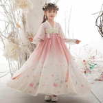 Retro Hanfu vaiki&scaron;ka mergaičių suknelė, imituojanti Tang dinastijos mergaičių suknele 140