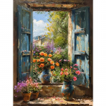 Abstraktus Spalvingas Grafiti Miesto Peizažas Drobės Tapyba Modernus Menas Langas Jūros Vaizdas Estetiniai Plakatai Spaudiniai Svetainės Dekoravimas 70*120cm No Frame