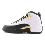 Air Jordan 12 Retro GS Royalty Vaikų Sneakeriai Balti Juodi Metalo Aukso 153265-170 36