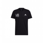 Adidas raidžių spaudinys apvali apykaklė kvėpuojantis laisvas bėgimo treniruočių trumpomis rankovėmis mar&scaron;kinėliai vyri&scaron;ki vir&scaron;utiniai drabužiai juodi GU0285 M