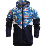 Adidas Originals Laisvalaikio serija Austas su gobtuvu raidžių spaudinio striukė Vyri&scaron;ka striukė Juoda AJ6976 XL