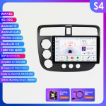 Hizpo Android Carplay Automobilio Radijas Multimedia Grotuvas Honda Civic 7 2000-2006 Navigacijai Autoradio GPS Stereo 2din Galvos Vienetas I&scaron;manusis Ekranas S4 8Core 4G 32G
