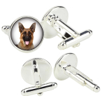 German Shepherd Dog, Alsatian Wolf Dog - cufflinks in a box, handmade jewelry, product of the Art-Dog brand sidabras