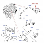 2 vnt. Alyvos ir vandens separatorius New Discovery Defender Land Range Rover Sport Velar Evoque Jaguar LR181892 LR093489 JDE38626 juoda