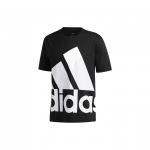Adidas didelio logotipo spaudinio trumpomis rankovėmis mar&scaron;kinėliai Vyri&scaron;ki Vir&scaron;utiniai drabužiai Juodi GK3325 S