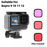 45M vandeniui atsparus dėklas GoPro Hero 12/11/10/9 Black apsauginei povandeninei korpuso apvalkalo su laikiklio priedais
