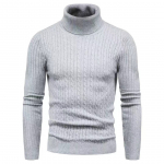Rudens ir žiemos vyri&scaron;kas golfas Korėjieti&scaron;ka versija Slim-fit Jaunimo vientisos spalvos megztinis su apačia megztas megztinis M pilka spalva