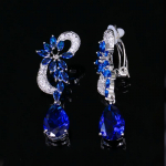 WWJ Delicate Prom Jewelry Dangle Auskarai Ausų segtukai moterims mėlyna