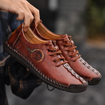 Vyri&scaron;ki odiniai batai Sneaker 2023 Nauji odiniai rankų darbo batai Vyri&scaron;ki laisvalaikio batai 43 tamsiai ruda spalva