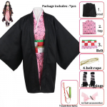 Unisex Demon Slayer Anime Cosplay animacinis filmas Kimetsu No Yaiba Kochou Shinobu Cosplay kostiumas suaugusiems vyrams ir moterims S