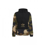 Adidas Originals Trefoil pusiau užtraukiamas džemperis su gobtuvu ir kamufliažiniu ra&scaron;tu Vyri&scaron;kas &scaron;varkas Karinio žaliumo GN1875 XS