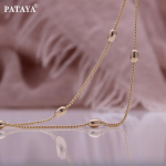 PATAYA Rose Gold spalvos grandinėlė Sweet Girl Style apyrankės karoliai 19cm