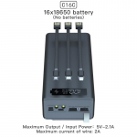 16*18650 &bdquo;pasidaryk pats&ldquo; maitinimo bloko pagrindas su C tipo mikro USB kabeliu žibintuvėlis &bdquo;Fast Power Bank&ldquo; dėklas 18650 akumuliatoriaus laikiklio įkrovimo dėžutės korpusas Normal version balta