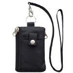 Minimalistinio stiliaus piniginės ID ženklelio langas, atsparus vandeniui užtrauktuku, mai&scaron;elis ir virvelė kortelių raktų pakabukas Piniginės monetos Kelioninis krep&scaron;ys RFID blokavimas juoda