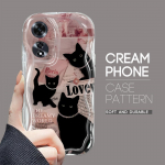 Skirta OPPO A17 A18 A38 A58 A98 Reno7 Z 8Z 8T 11F 11 Pro Realme 12 Lite 12 Pro C30 Cute Dog Cat kreminės tekstūros mink&scaron;tas silikoninis pilnas objektyvo apsauginis dėklas Realme C63